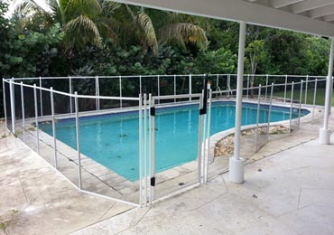 Black/White Pool Fence