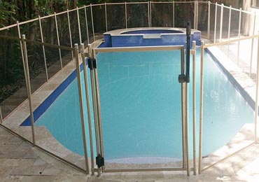 Brown/Beige Pool Fence