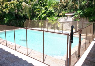 Brown Pool Fence