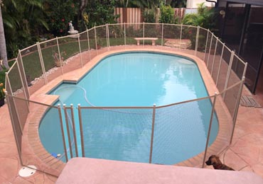 Brown/Beige Pool Fence