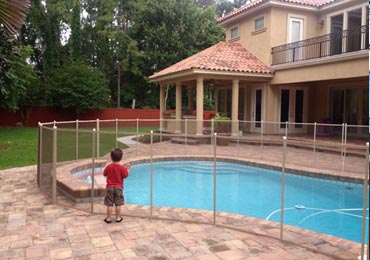 Brown/Beige Pool Fence