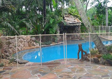 Brown/Beige Pool Fence