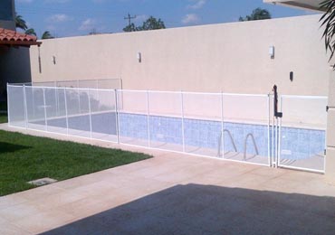 White Pool Fence